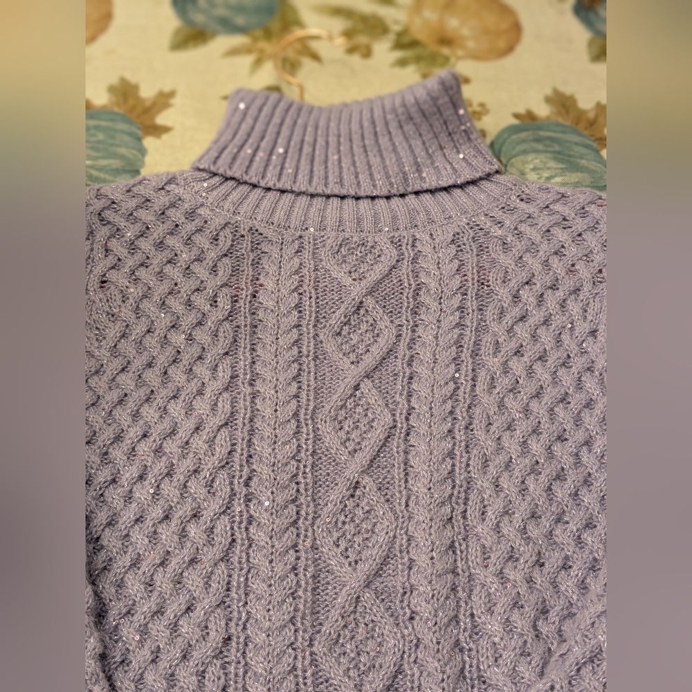 Cupcakes & Cashmere Cable Knit Turtle Neck Sweater/ Nwt/ 10/12 - Picture 3 of 4